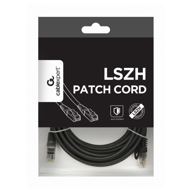 CABLE RED S-FTP GEMBIRD CAT 6A LSZH NEGRO 5M