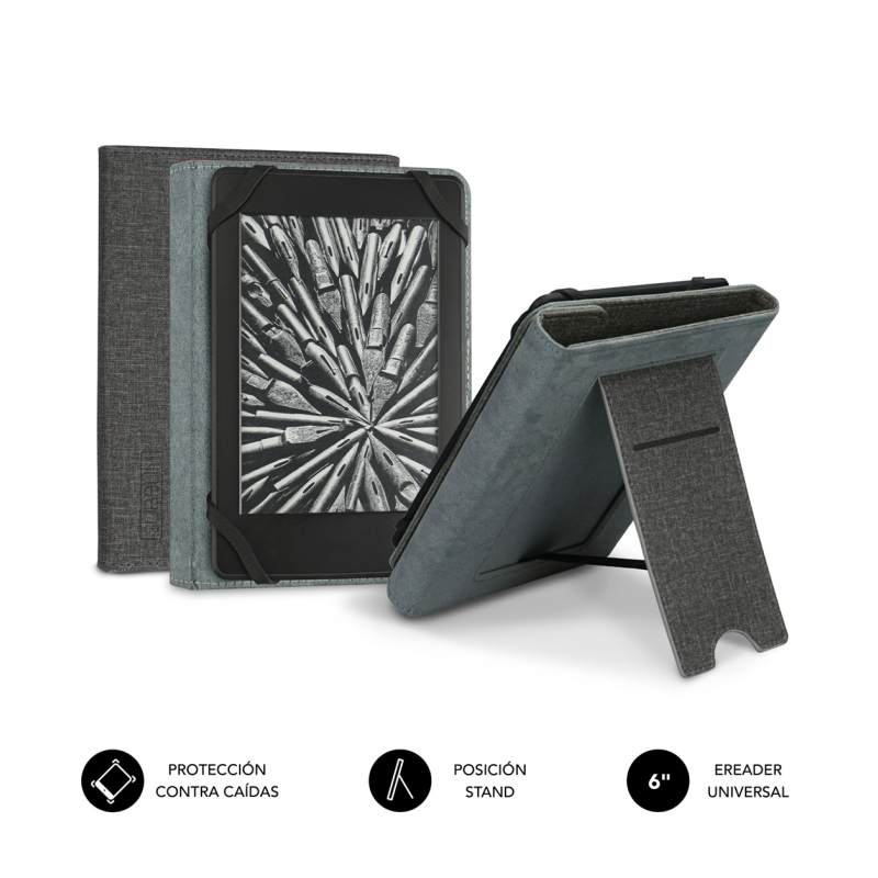 FUNDA TABLET SUBBLIM CLEVER EBOOK STAND CASE 6" GREY FUNDA TABLET SUBBLIM CLEVER EBOOK STAND CASE 6" GREY