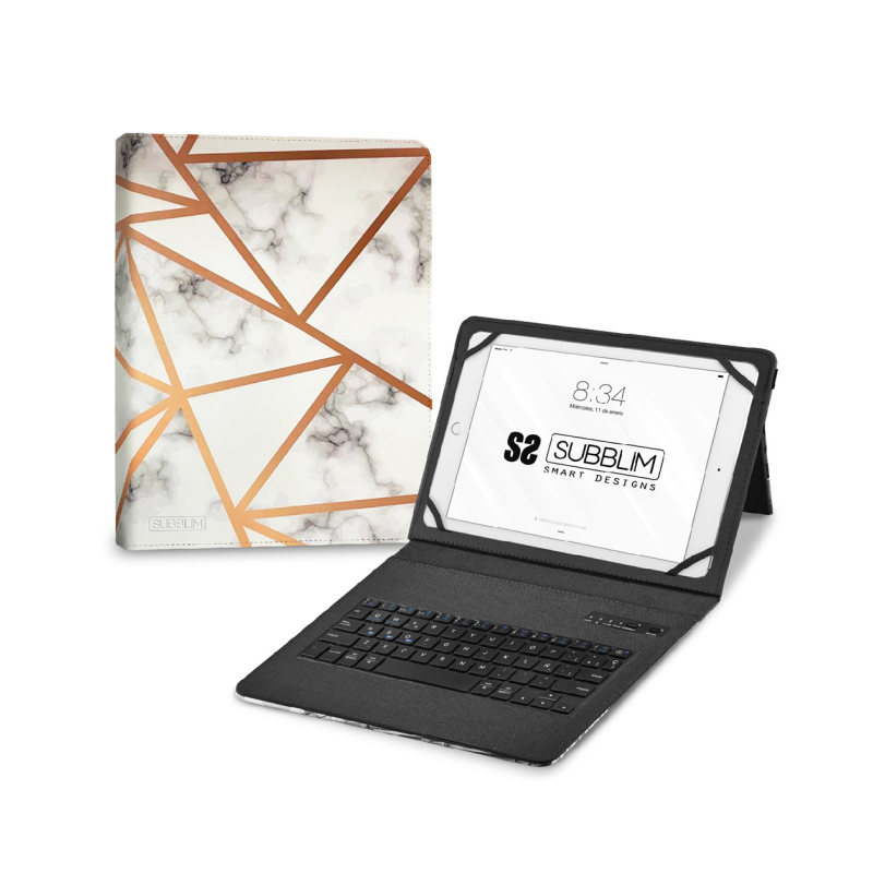 FUNDA TABLET SUBBLIM KEYTAB PRO BT TRENDY MARMOL BLANCO FUNDA TABLET SUBBLIM KEYTAB PRO BT TRENDY MARMOL BLANCO