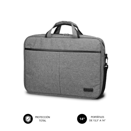 Maletín Subblim Elite Laptop Bag para Portátiles hasta 14"- Cinta para Trolley- Gris