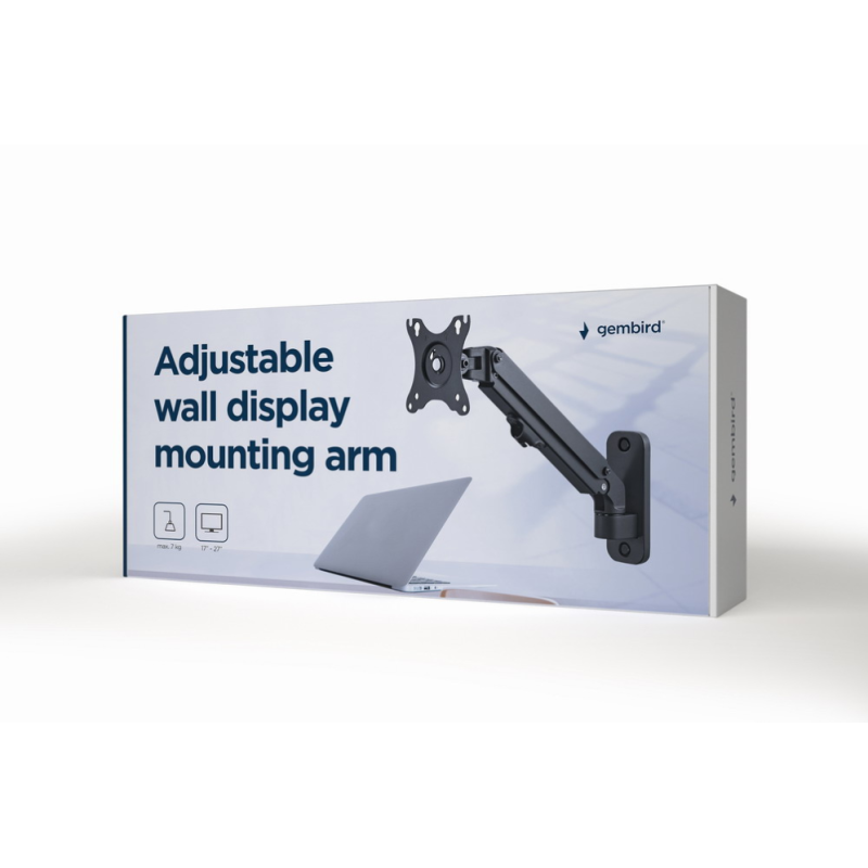 AJUSTABLE WALL DISPLAY MOUNTING ARM UP TO 27" 7 KG GEMBIRD AJUSTABLE WALL DISPLAY MOUNTING ARM UP TO 27" 7 KG GEMBIRD