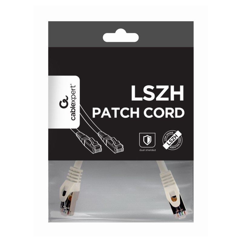 CABLE RED S-FTP GEMBIRD CAT 6A LSZH BLANCO 0,25 M