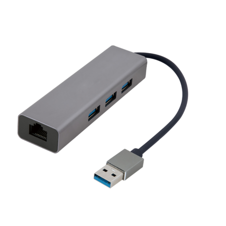 ADAPTADOR DE RED GEMBIRD USB AM GIGABIT CON HUB DE 3 PUERTOS USB 3-0