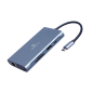 ADAPTADOR MULTIP GEMBIRD USBC 7EN1 HUB3-0,HDMI,VGA,PD,LECTOR TARJETAS,AUDIOGRIS