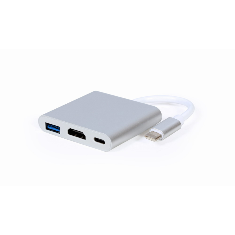 MULTIADAPTADOR GEMBIRD USB TIPO C, PLATEADO