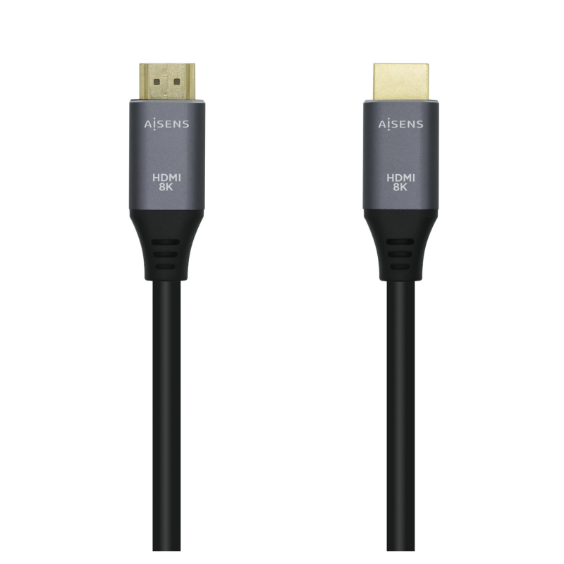 CABLE HDMI AISENS V2-1 ULTRA ALTA VELOCIDAD 8K60HZ M-M 0-5M GRIS NEGRO CABLE HDMI AISENS V2-1 ULTRA ALTA VELOCIDAD 8K60HZ M-M 0-5M GRIS NEGRO