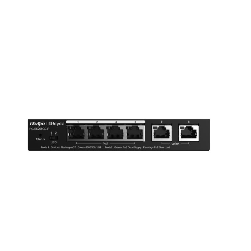 SWITCH RUIJIE REYEE RG-ES206GC-P GIGALAN 6p CLOUD POE SWITCH RUIJIE REYEE RG-ES206GC-P GIGALAN 6p CLOUD POE