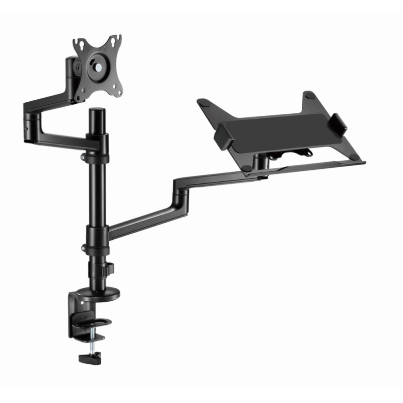 SOPORTE DE MESA GEMBIRD AJUSTABLE BRAZO PARA MONITOR Y BANDEJA PARA PORTATIL