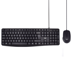 COMBO TECLADO RATON EWENT PORTUGUES ESCRITURA SILENCIOSAUSB NEGRO