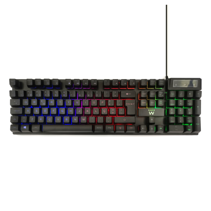 TECLADO GAMING EWENT PT USB RETROILUMINADO MEMBRANA NEGRO