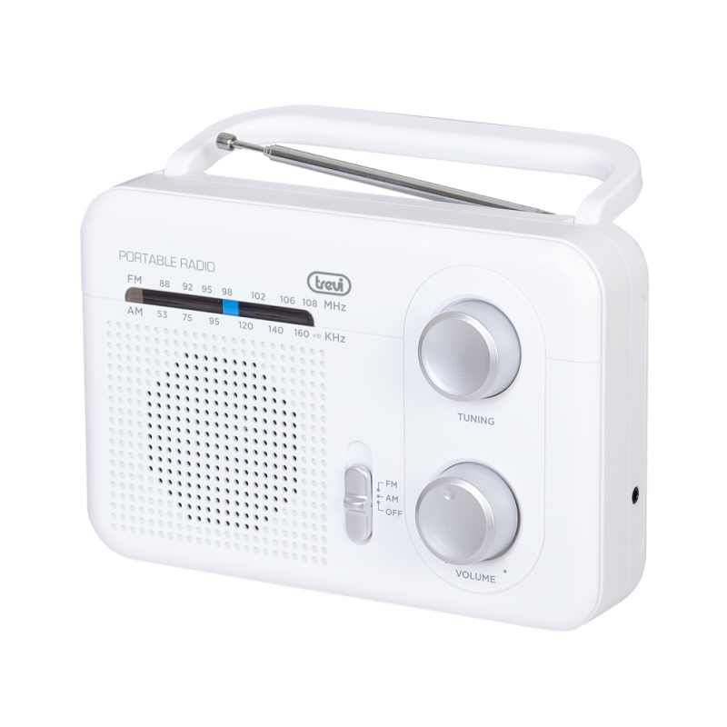 RADIO TREVI RA 7F64 PORTABLE AM-FM RADIO WHITE
