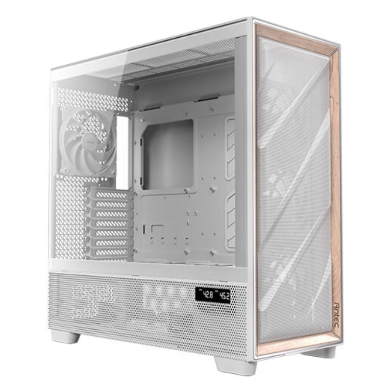 CAJA ANTEC FLUX PRO_EUV WOOD ATX 2XUSB3-0 SIN FUENTE BLANCO