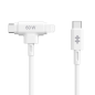 HYPER SILICONE USB-C TO USB-C AND LIGHTNING HYBRID 60W CABLE - WHITE