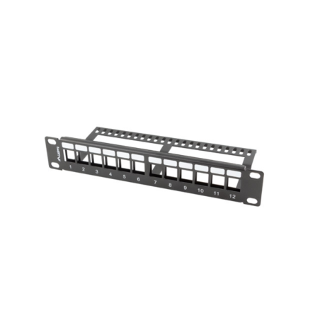 PATCH PANEL LANBERG 12 PUERTOS 1U RACK 19-ORGANIZADOR MODULOS KEYSTONE NEGRO