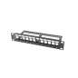 PATCH PANEL LANBERG 12 PUERTOS 1U RACK 19-ORGANIZADOR MODULOS KEYSTONE NEGRO