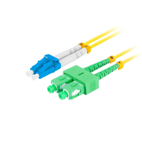 CABLE DE FIBRAOPTICA LANBERG DUPLEX LC-UPC-SC-APC 2M LSZH G657A1 AMARILLO