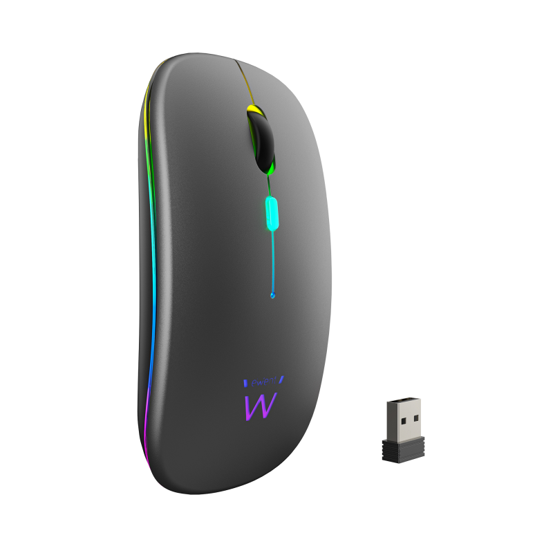 RATON EWENT DUAL NEGRO RGB BLUETOOTH BATERIA RECARGABLE