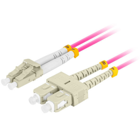 CABLE DE FIBRA OPTICA LANBERG 1M MULTI LC-UPC-SC-UPC DUPLEX LSZH OM4 50-125 3-0