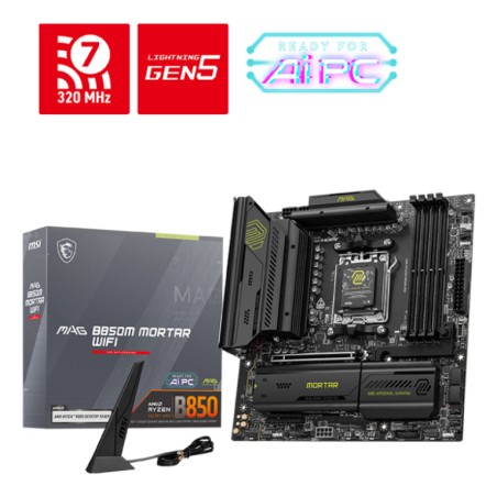 PLACA BASE MSI MAG B850M MORTAR PCI-E x16 Gen5, M-2 Gen5