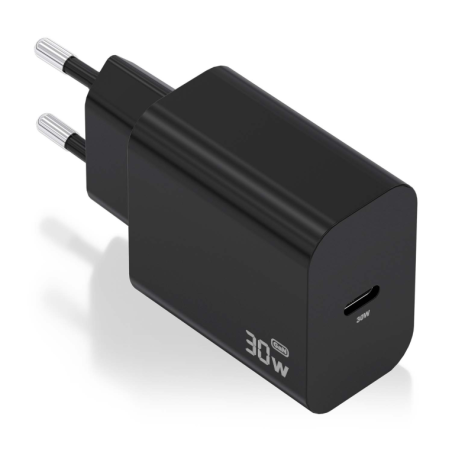 CARGADOR AISENS GAN 30W 1XUSB-C PD3-0 NEGRO
