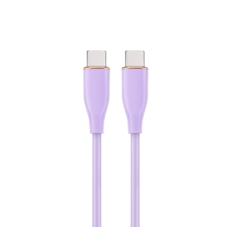CABLE DE CARGA Y DATOS GEMBIRD (PD) TIPO-C SILICONA ALTA CALIDAD 1,5M MORADO