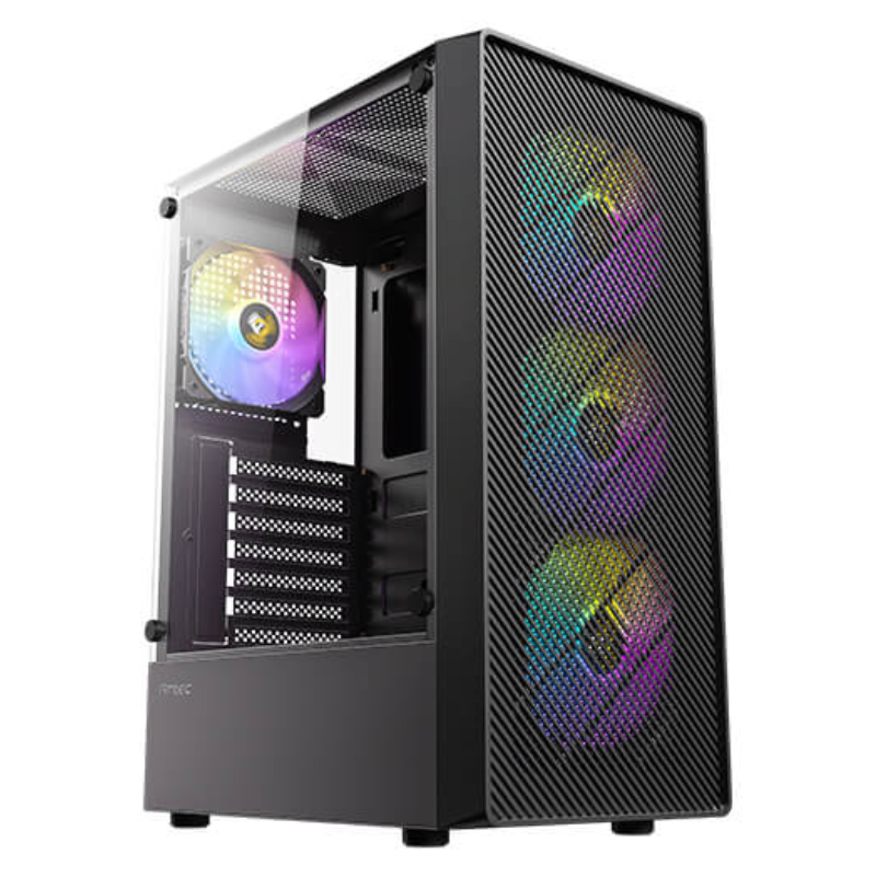 CAJA ANTEC AX26 ARGB ATX NEGRO 4XVENT 120MM 2XUSB SN FUENTE