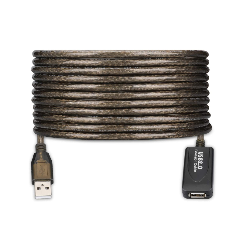 CABLE ALARGADOR EWENT USB 2-0 USB-A AMPLIFICACION SEÑAL 20m NEGRO