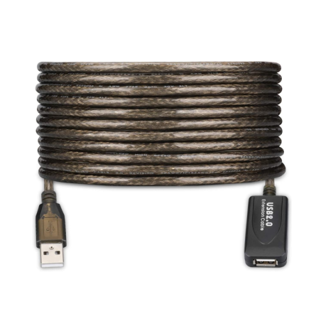 CABLE ALARGADOR EWENT USB 2-0 USB-A AMPLIFICACION SEÑAL 20m NEGRO