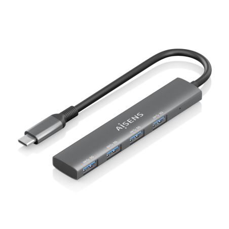 HUB AISENS USB 3-1 USB-C USB-C-M-4XTIPO A-H GRIS 15CM