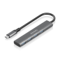 HUB AISENS USB 3-1 USB-C USB-C-M-4XTIPO A-H GRIS 15CM