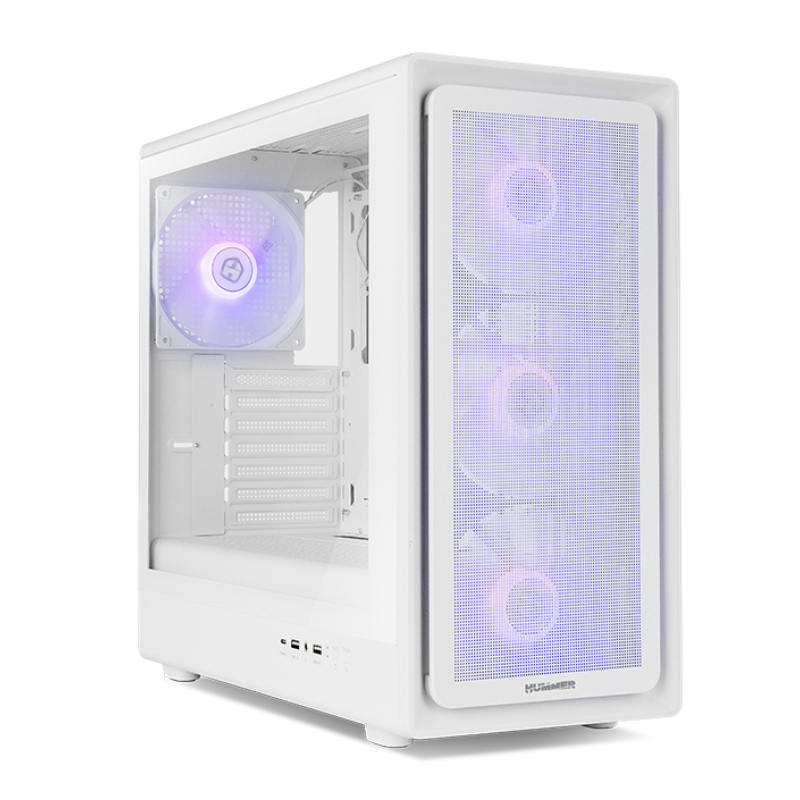 CAJA NOX SEMITORRE HYPERFLOW HUMMER AERO ARGB BLANCA USB 3-0 TYPE C