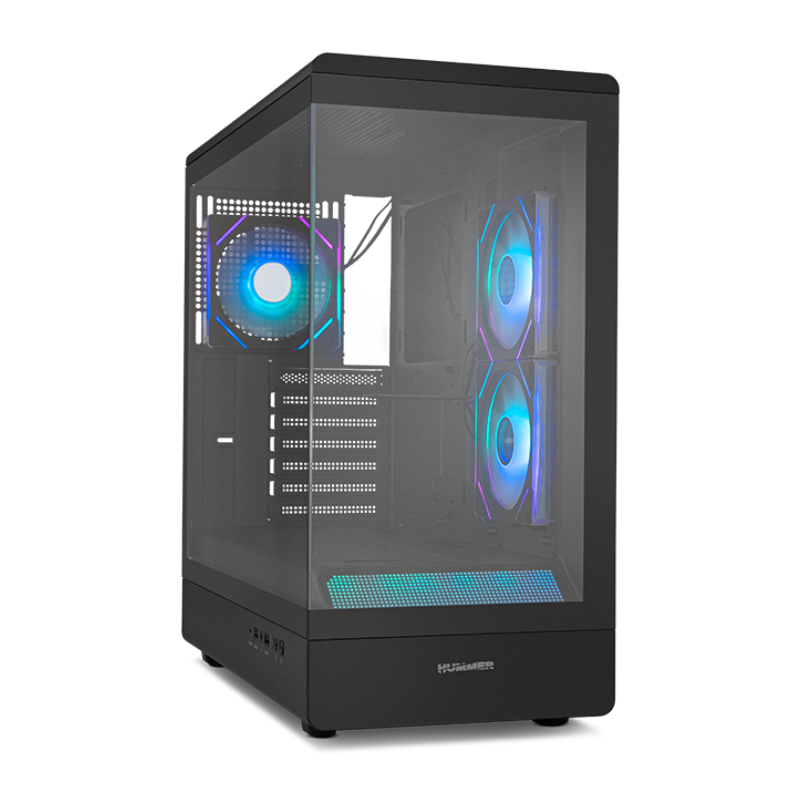 CAJA NOX SEMITORRE FRAMELESS HUMMER SIGNAL ARGB NEGRO USB TYPE C