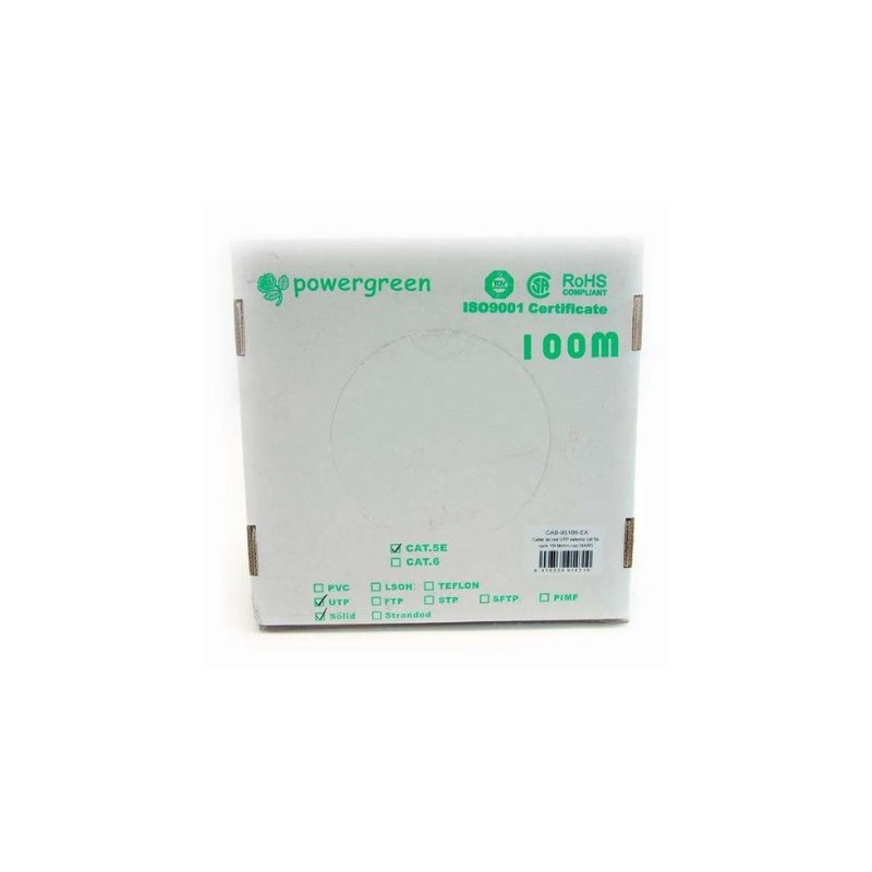 BOBINA DE CABLE PEPEGREEN CAT5e 100M RIGIDO EXTER