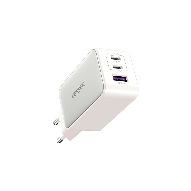 CARGADOR UGREEN TRIPLE 65W USB-A + USB-C MINT