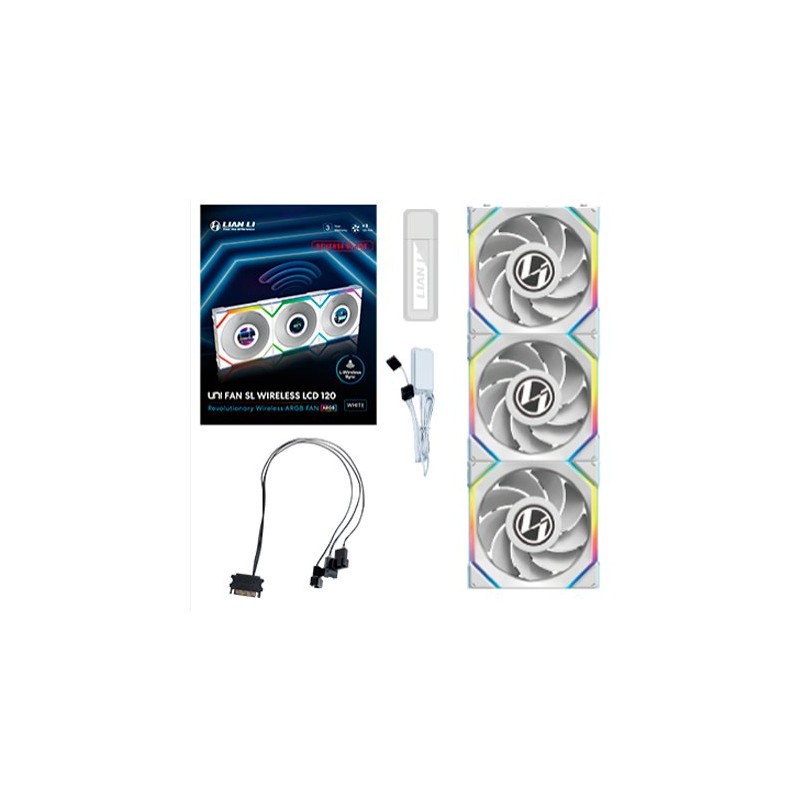 VENTILADOR 120X120 LIAN LI UNIFAN SL WIRELESS LCD WH RV VENTILADOR 120X120 LIAN LI UNIFAN SL WIRELESS LCD WH RV
