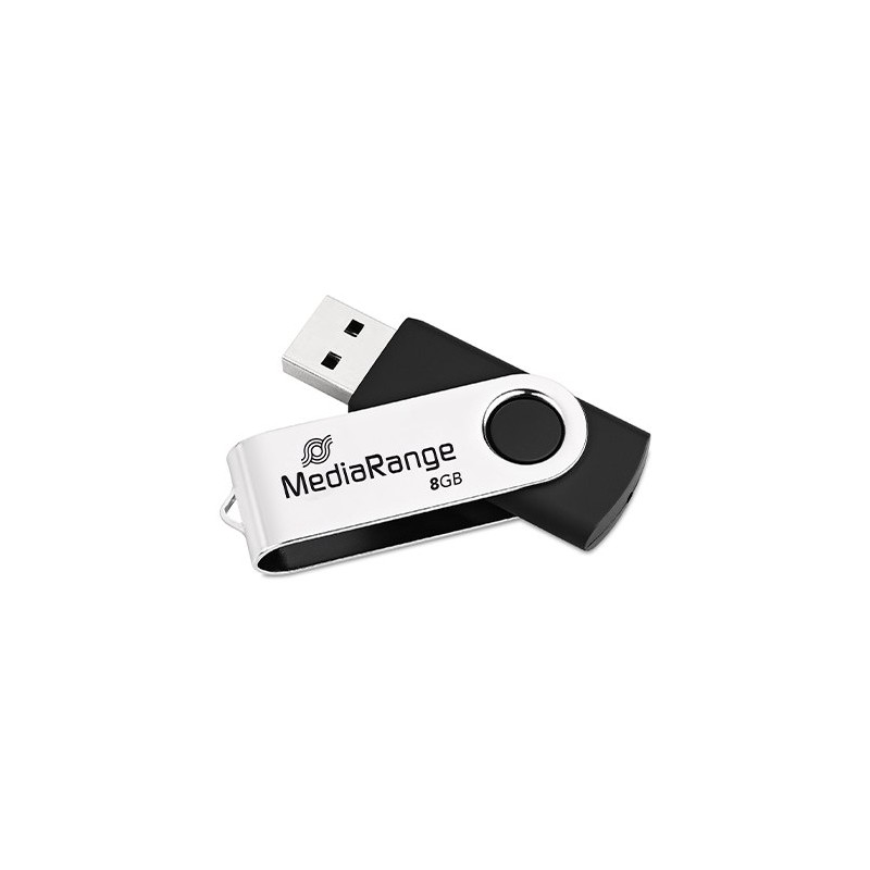 PENDRIVE 8GB USB 2-0 MEDIARANGE SILVER-BLACK