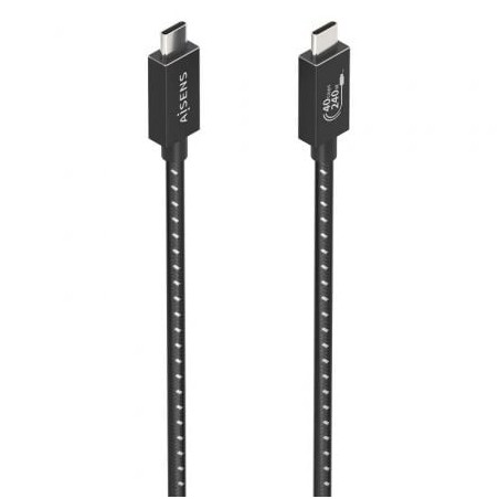 Cable USB 4-0 Tipo-C Aisens A156-0867- USB Tipo-C Macho - USB Tipo-C Macho- Hasta 240W- 1m- Gris