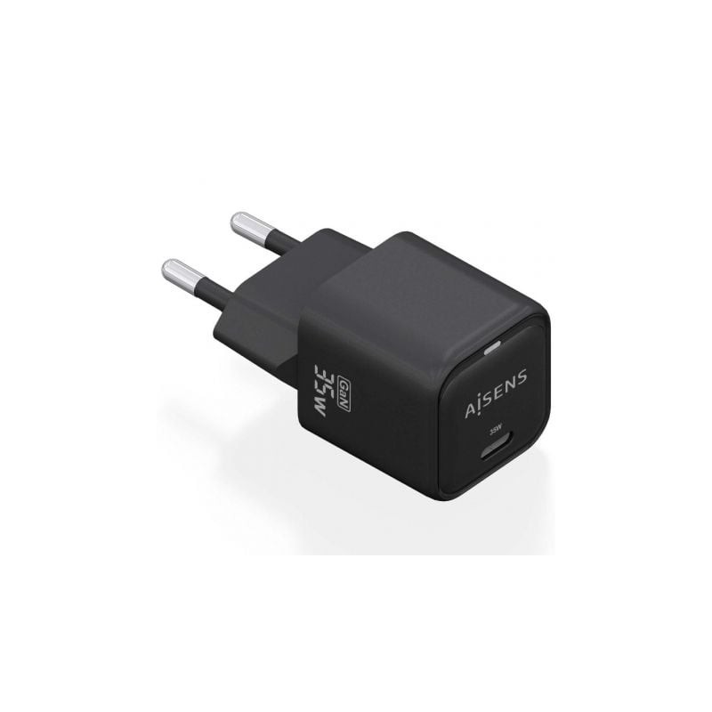 Cargador de Pared GaN Aisens ASCH-35W1P023-BK- 1xUSB Tipo-C- 35W