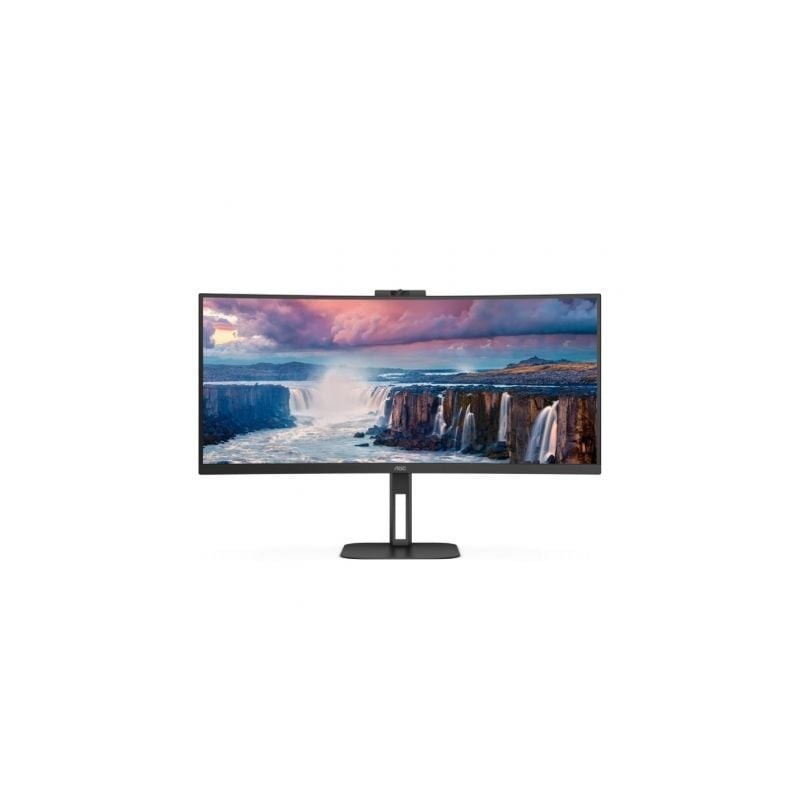 Monitor Profesional Curvo Ultrapanorámico AOC CU34V5CW-BK 34"- UWQHD- Webcam- Multimedia- Regulable en altura- Negro