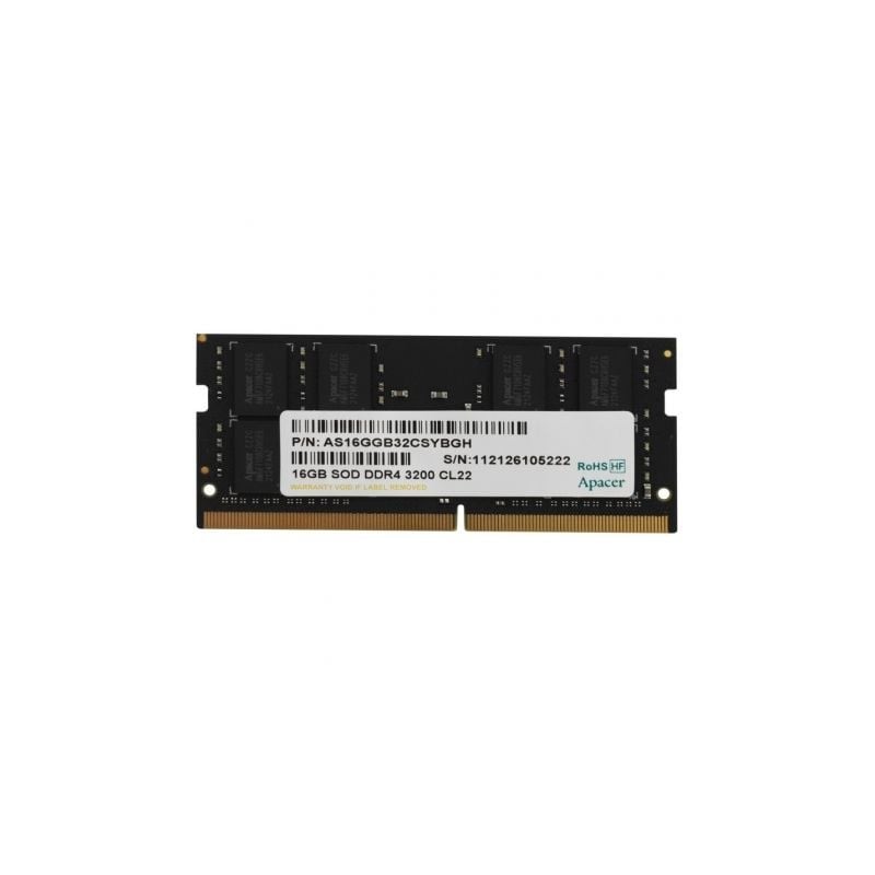 Memoria RAM Apacer ES-16G21-GSH 16GB- DDR4- 3200MHz- 1-2V- CL22- SODIMM Memoria RAM Apacer ES-16G21-GSH 16GB- DDR4- 3200MHz- 1-2V- CL22- SODIMM