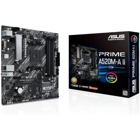 Placa Base Asus Prime A520M-A II-CSM Socket AM4- DDR4- PCIe 3-0- Micro ATX