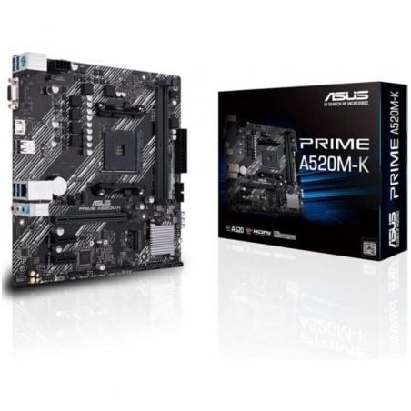 Placa Base Asus Prime A520M-K Socket AM4- DDR4- PCIe 3-0- Micro ATX