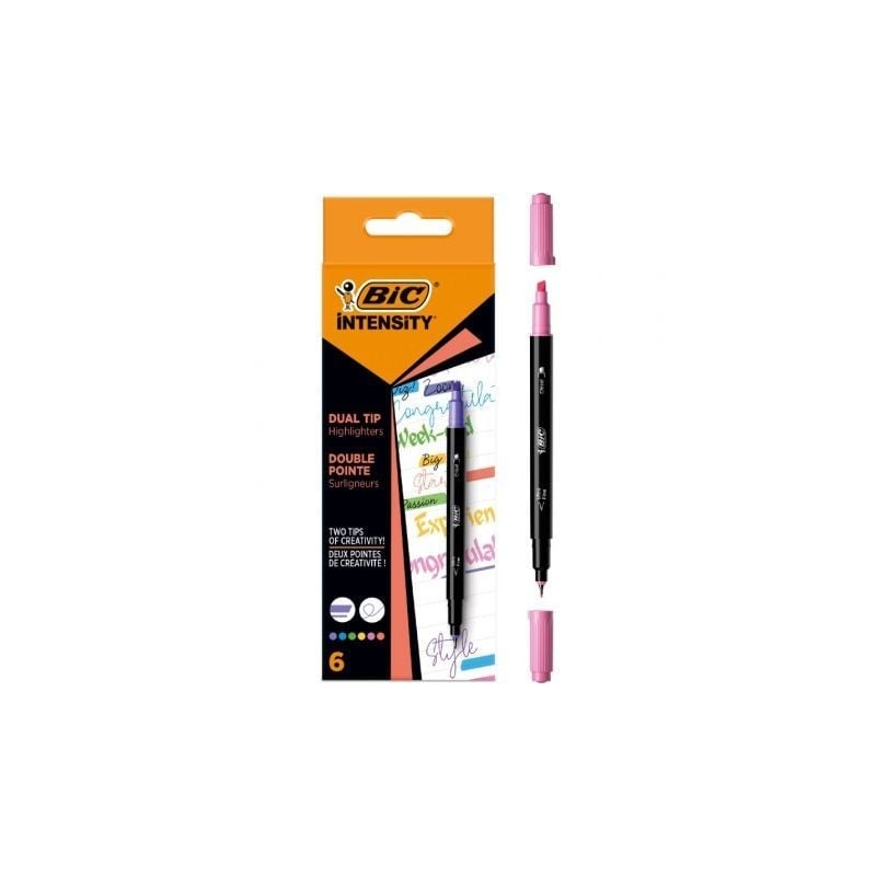 Marcadores Punta Biselada y Punta Fina Bic Intensity Dual Tip 503828- Colores Surtidos