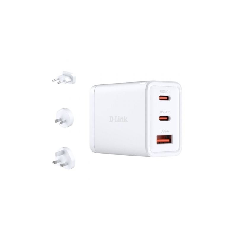 Cargador de Pared GaN D-Link DCP-651- 2xUSB Tipo-C- 1xUSB- 65W