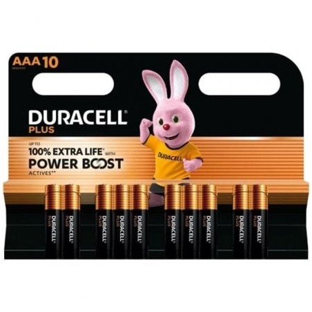 Pack de 10 Pilas AAA Duracell Plus Power Boost DPBLR3B10- 1-5V- Alcalinas