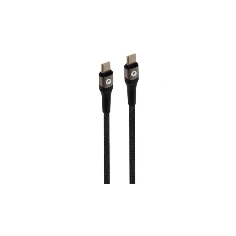 Cable USB 2-0 Tipo-C Fonestar USB-CC- USB Tipo-C Macho - USB Tipo-C Macho- 480Mbps- Hasta 100W- 1m- Negro
