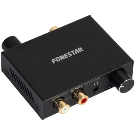 Convertidor de Audio Fonestar FO-42DAV- Entrada Toslink y RCA- Salida 2x RCA- 1x Jack 3-5