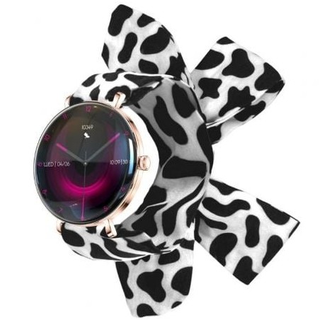 Forever Smartwatch Lucca SB-370- Notificaciones- Frecuencia Cardiaca- Oro Rosa- Incluye Correa Moteada