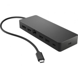 Docking USB Tipo-C HP 50H55UT- 1xUSB Tipo-C- 2xUSB- 1xHDMI 4K- 1xDisplayPort- 1xRJ45- 1xUSB Tipo-C PD- Negro y Azul