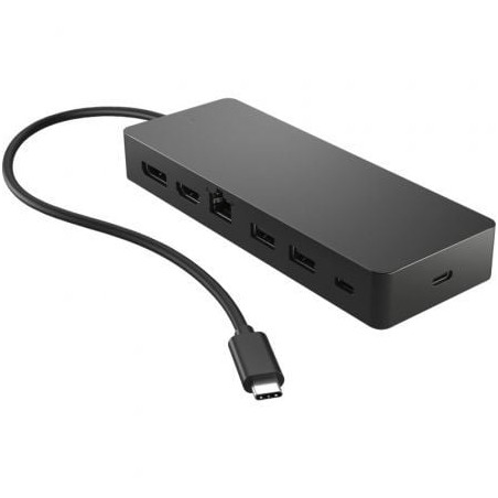 Docking USB Tipo-C HP 50H55UT- 1xUSB Tipo-C- 2xUSB- 1xHDMI 4K- 1xDisplayPort- 1xRJ45- 1xUSB Tipo-C PD- Negro y Azul